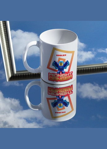 Белая кружка (чашка) с оригинальным принтом онлан игры Roblox "Midnight danger Roblox. Роблокс" Кавун Чашка (316114465)