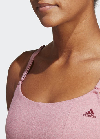Розовый спортивный бра yoga studio light-support adidas