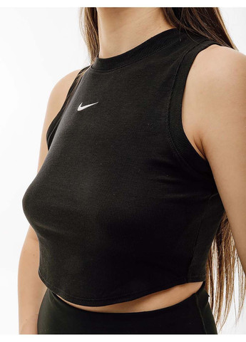 Жіночий Топ W ESSNTL RIB CRP TANK Чорний Nike (367593066)