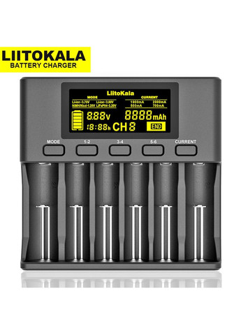 Зарядний пристрій Lii-S6 (на 6 каналів) з блоком живлення і автоадаптером LiitoKala (335834060)