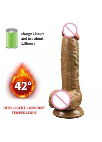 Фаллоимитатор реалистичный на присоске Real с вибрацией и вращением 20 см USB Ares (303904627)