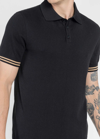 Черная футболка-поло мужское черное для мужчин Arber