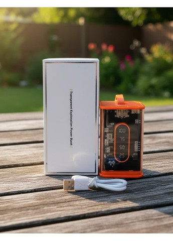 Портативний повербанк Power Bank з прозорим корпусом LED-індикатор 10000 mAh Помаранчевий (2104618813) No Brand (370606357)