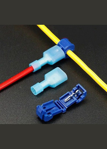 Набор обжимных клемм с изоляцией T-образные 1,5 - 2.5 мм для быстрого монтажа 30 шт (15 комплектов) синий (TR050923-15) Bodasan (329443820)