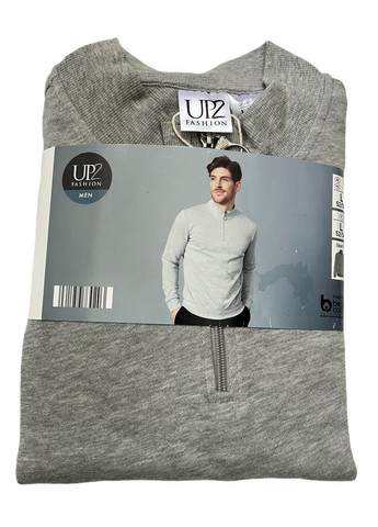 Сірий світшот з двунитки для чоловіка up2 fashion bdo91627 сірий Lidl без декору (341277439)