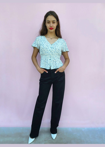 Топ в мелкий цветочный узор на пуговицах Молочный Only (297743398)