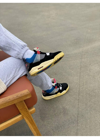 КРОССОВКИ ЖЕНСКИЕ NIKE AIR JORDAN RETRO 4 OFF NOIR НАЙК АИР ДЖОРДАН No Brand чёрные демисезоны (367176167)