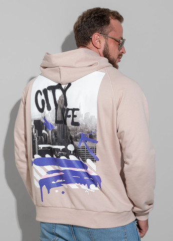 Худі чоловіче з принтом бежеве 344515 Power (305054063)