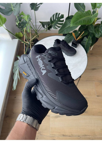 Чорні Осінні кросівки чоловічі hoka skyline-float x gore-tex black | хока скайлайн-флоат чорні No Brand