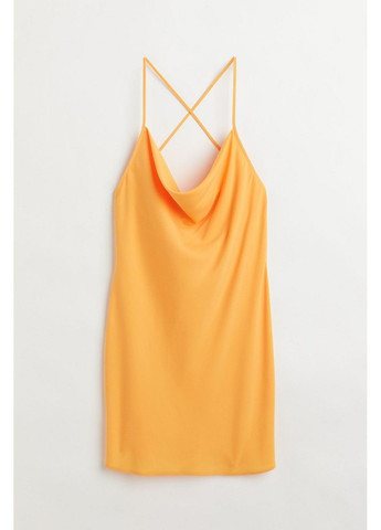 Оранжевое коктейльное платье H&M однотонное