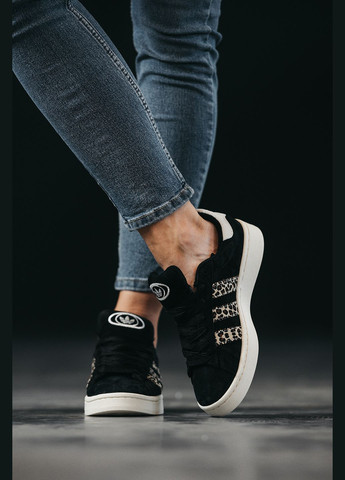 Кроссовки женские Adidas Campus 00s black leopard | Адидас Кампус черные No Brand чёрные демисезоны (315683640)