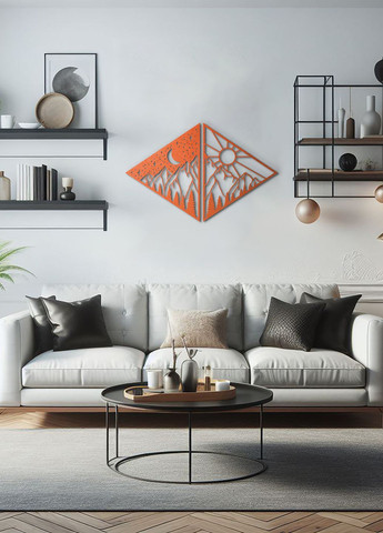 Настенный Декор в комнату, Современная картина для интерьера "День и ночь", оригинальный подарок 70х110 см Woodyard (292114024)