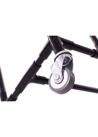 Металева стійка - тримач (контейнер) для сміттєвих пакетів для сухого та об'ємного сміття на колесах чорна Treho 240 SW Metaplant (300674533)