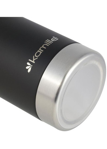 Термос-бутылка 500мл черный из нержавеющей стали для горячих и холодных напитков термос для путешествий Kamille (368978805)