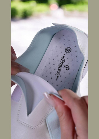 Белые кеды женские белого цвета на липучках Princess Жіночі кеди