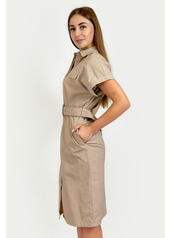 Бежева кежуал сукня-сорочка fsc110130-709 сукня-сорочка Finn Flare однотонна
