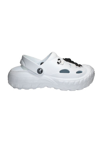 Білі крокси з декором, крокси з джибітсами, білі жіночі крокси код 124501 Jose Amorales (340108199)