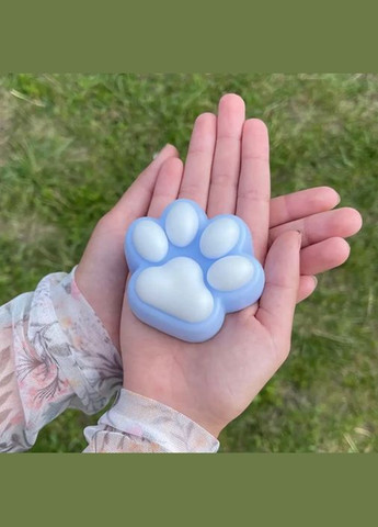 Игрушка-антистересс Сквиши Pinch Family Лапка Котика махровая 7 см голуба oldbro (307364683)