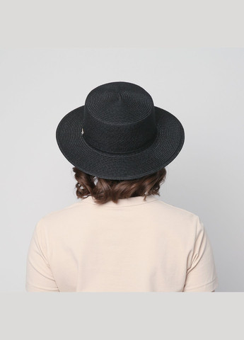 Шляпа канотье женская бумага черная VIVIAN LuckyLOOK 817-808 (289478296)