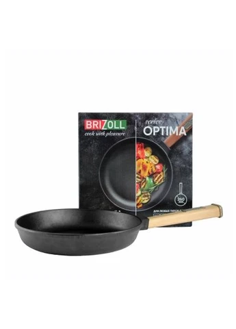 Сковорода Optima чугунная с ручкой 260х40 мм (O2640-P) Brizoll Optima чавунна з ручкою 260х40 мм (397946632)