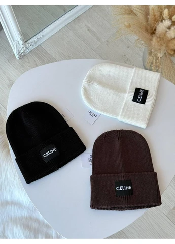 Шапка Жіноча Селін Брендова 6 Кольорів Невисока Лопатка З Логотипом Celine Seli No Brand (395644221)