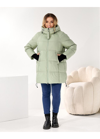 Комбинированная демисезонная шоколадная коричневая куртка на зиму KHAN