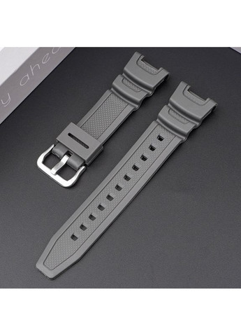 Ремешок для часов Casio серый полимерный классический для унисекс с серебристой пряжкой ProDobro (367267012)