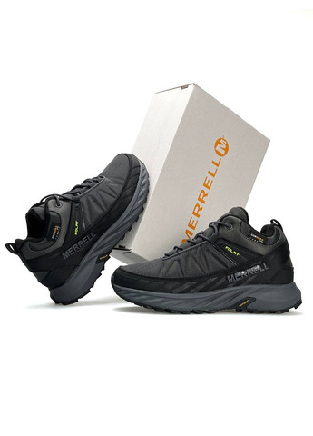 Черные демисезонные кроссовки мужские merrell No Brand Float Pro GTX Black Grey Green