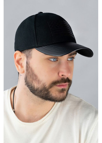 Мужская бейсболка кашемировая "Freedom", козырек экокожа, накатка Braxton (366340577)