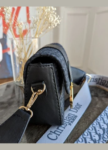 Жіноча сумочка леді Діор міні (текстиль чорний колір) No Brand (322440756)