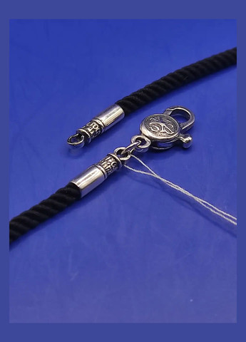 Ювелірний чорний шовковий шнур срібло 925 проби 3 мм Shiny 1466 60см No Brand (332806773)