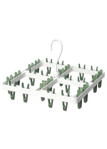 Підвісна сушарка з 24 затискачами ІКЕА SLIBB зелений (70567725) IKEA (277157820)