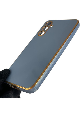 Чохол для Galaxy A34 5G SM-A346E глянсовий із золотою окантовкою із захистом камери на самсунг а34 синій Samsung (366023014)
