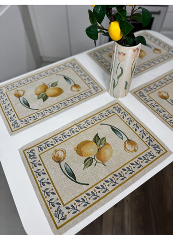Сервірувальні серветки під тарілки гобелен Lemon/34426 No Brand (360890012)