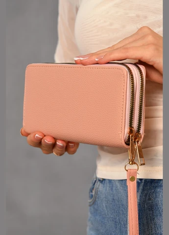 Гаманець жіночий з екошкіри рожевого кольору Let's Shop (312374727)