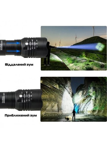 Ручний ліхтарик із фокусуванням 4 режими BL-8900-P50 (6810) Pro Black + Акумулятор Bailong (306716684)