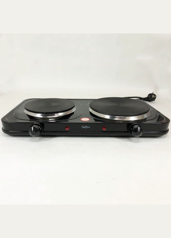 Плитка настольная электрическая DP-1935B, 2500 W, 2 конфорки разного диаметра. Цвет: черный Suntera (364665122)