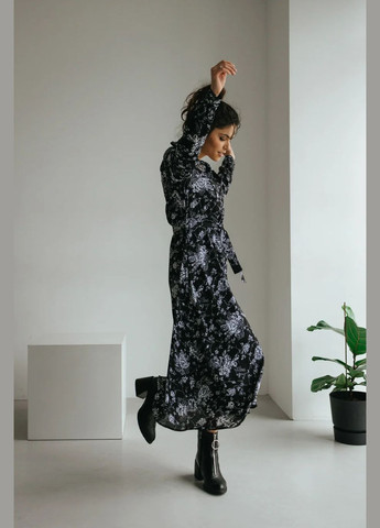 Чорна святковий, повсякденний, кежуал сукня кльош Seventeen троянди