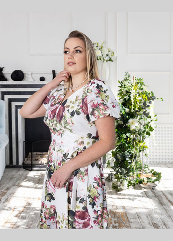 Білий вечірня сукня нінель біла букет 0408 Vlavi