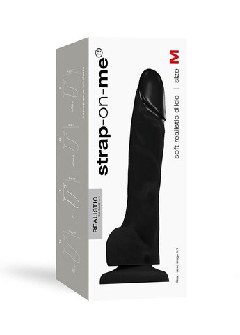 Реалістичний фалоімітатор Strap-On-Me SOFT REALISTIC DILDO Black - Size M No Brand (366878918)