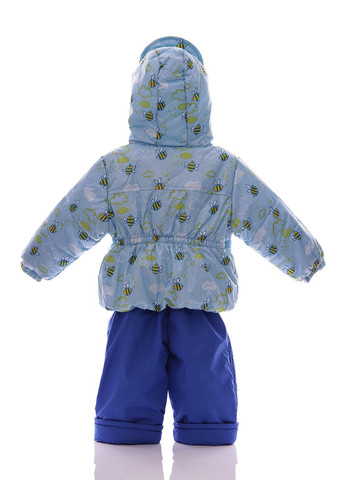 Блакитний демісезонний комбінезон на флісі для хлопчика з бджілками нуль кроха синій 86 см (28002) BABYKROHA