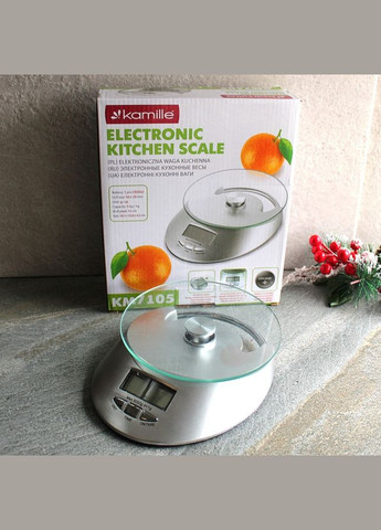 Кухонні ваги електронні плоскі на 5 кг Kamille (303209576)