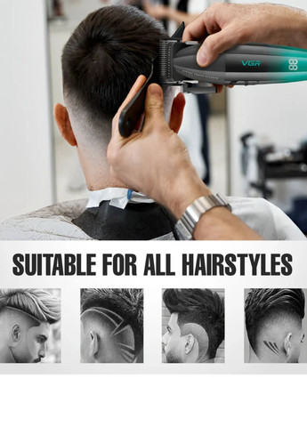 Аккумуляторная машинка для стрижки V-003 роторная с LED дисплеем VGR (338626510)