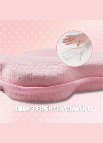 Подушка ортопедическая детская BabyComfort 27×22×3 см с эффектом памяти, в форме мишки розовая PAPAELLA (342116194)