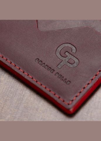 Шкіряний жіночий картхолдер бордовий 11527 Grande Pelle (362418318)