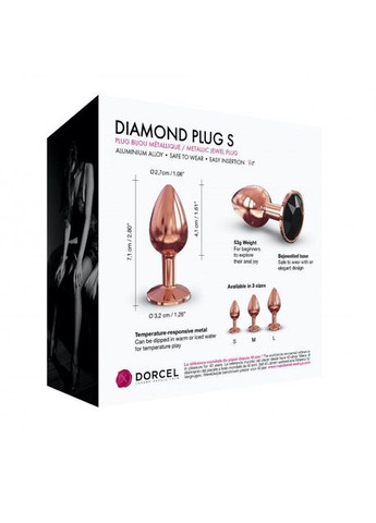 Металлическая анальная пробка с украшением в виде кристалла Diamond Plug S Dorcel (297571610)