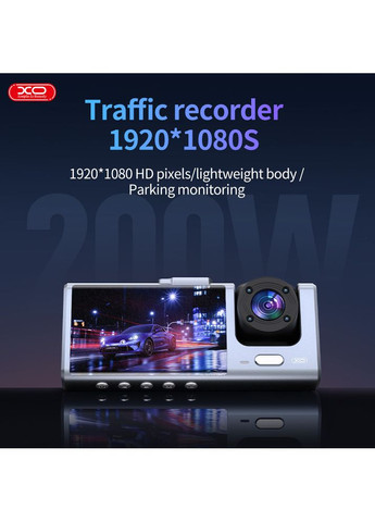Автомобільний відеореєстратор XJ03 HD (1920x1080 пікселів) з камерою заднього огляду на присоску XO (355412613)