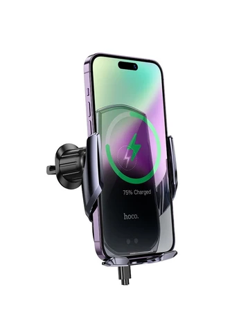 Автотримач для телефона з БЗП CA202 Plus Enlightener infrared induction wireless charging car holder(air outlet) Black Hoco (380482285)