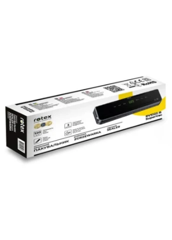Вакууматор RVS-122-B SuperVac вакуумний пакувальник для вакуумного пакування продуктів 120 Вт Чорний Rotex (379998860)