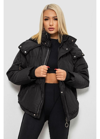 Чорна зимня куртка жіноча зимова коротка, 244r983 Ager
